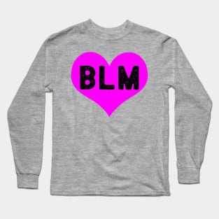 BLM - Black Lives Matter Hot Pink Heart Long Sleeve T-Shirt